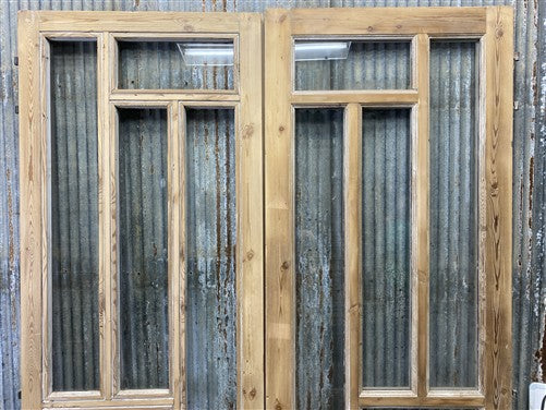 Antique French Double Doors (55x83) 5 Pane Glass, European Reclaimed G233