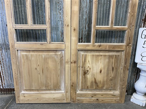 Antique French Double Doors (55x83) 5 Pane Glass, European Reclaimed G233