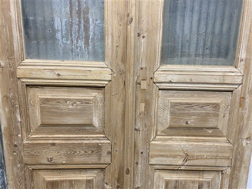 Antique French Double Doors (39x95) 4 Pane Glass, European Reclaimed G234