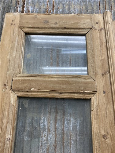 Antique French Double Doors (39x95) 4 Pane Glass, European Reclaimed G234
