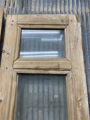 Antique French Double Doors (39x95) 4 Pane Glass, European Reclaimed G234