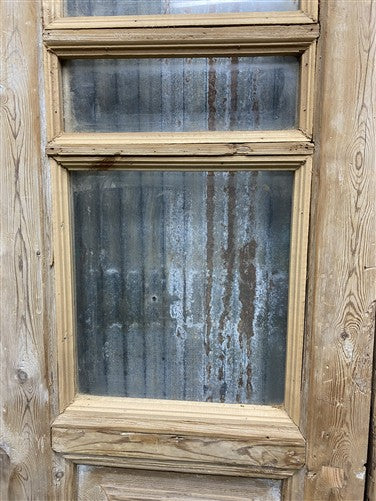 Antique French Double Doors (39x95) 4 Pane Glass, European Reclaimed G234