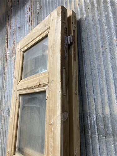 Antique French Double Doors (39x95) 4 Pane Glass, European Reclaimed G234