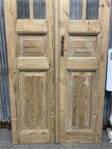 Antique French Double Doors (36.75x91) 5 Pane Glass, European Reclaimed G235