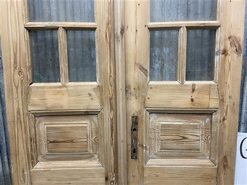 Antique French Double Doors (36.75x91) 5 Pane Glass, European Reclaimed G235