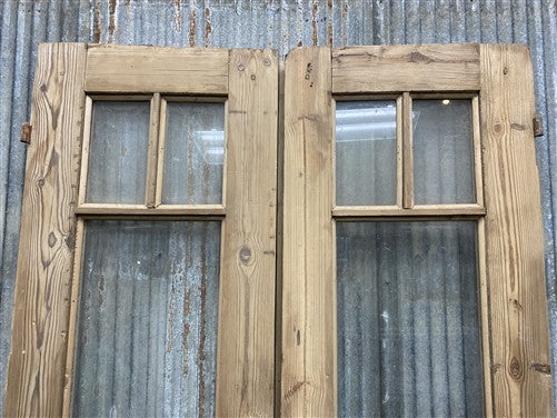 Antique French Double Doors (36.75x91) 5 Pane Glass, European Reclaimed G235