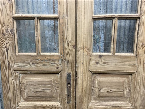 Antique French Double Doors (36.75x91) 5 Pane Glass, European Reclaimed G235