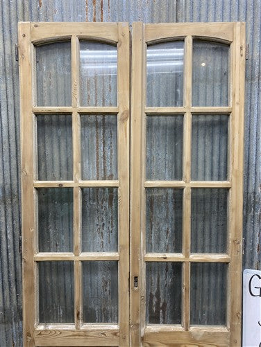 Antique French Double Doors (36x81) 8 Pane Glass, European Reclaimed G236