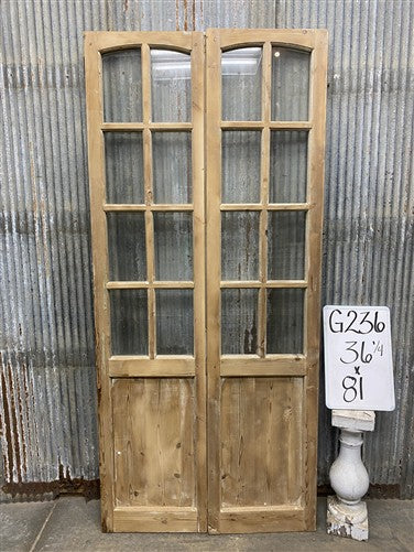 Antique French Double Doors (36x81) 8 Pane Glass, European Reclaimed G236