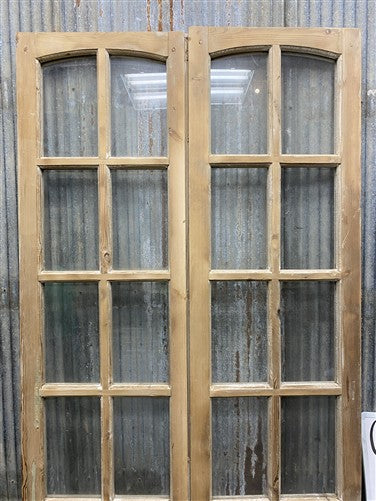 Antique French Double Doors (36x81) 8 Pane Glass, European Reclaimed G236