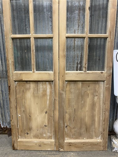 Antique French Double Doors (36x81) 8 Pane Glass, European Reclaimed G236