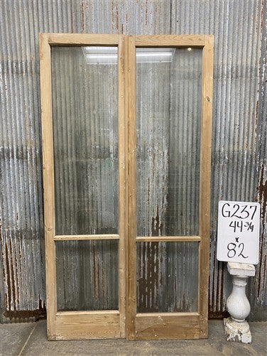 Antique French Double Doors (44.75x82) 2 Pane Glass, European Reclaimed G237