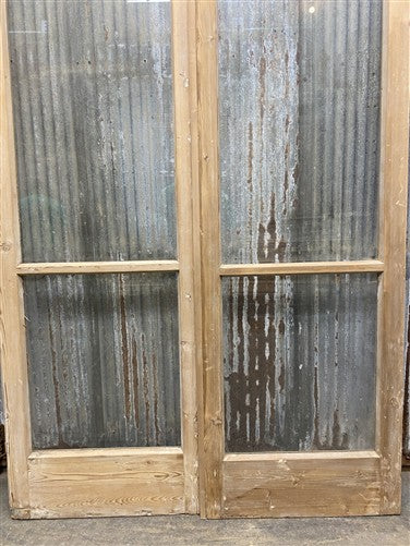 Antique French Double Doors (44.75x82) 2 Pane Glass, European Reclaimed G237
