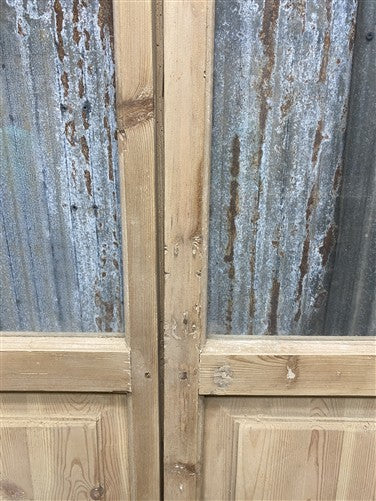 Antique French Double Doors (40.5x85) 3 Pane Glass, European Reclaimed G238