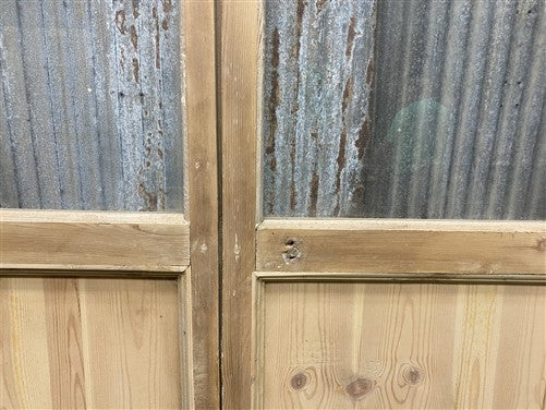 Antique French Double Doors (40.5x85) 3 Pane Glass, European Reclaimed G238