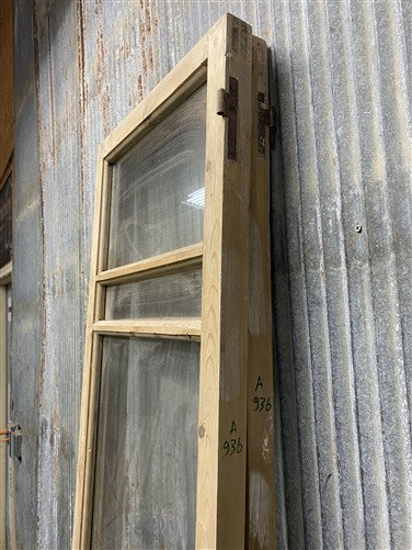 Antique French Double Doors (40.5x85) 3 Pane Glass, European Reclaimed G238