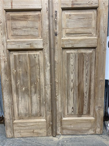 Antique French Double Doors (39x93) 3 Pane Glass, European Reclaimed G239
