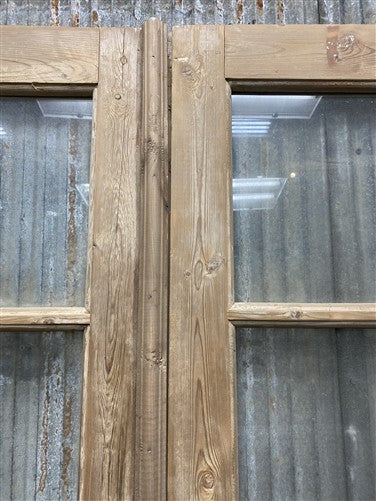 Antique French Double Doors (39x93) 3 Pane Glass, European Reclaimed G239