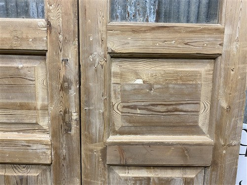 Antique French Double Doors (39x93) 3 Pane Glass, European Reclaimed G239