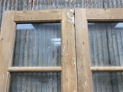 Antique French Double Doors (39x93) 3 Pane Glass, European Reclaimed G239
