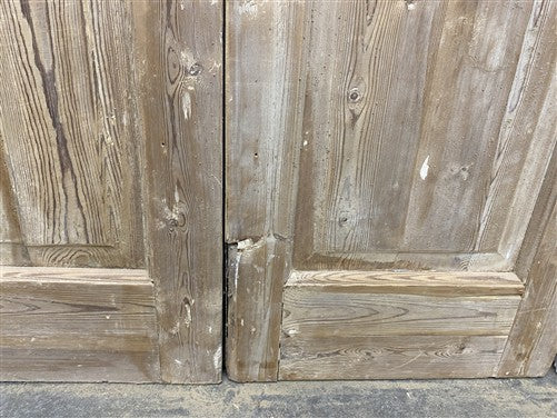 Antique French Double Doors (39x93) 3 Pane Glass, European Reclaimed G239