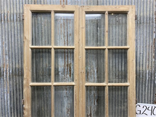 Antique French Double Doors (44x79) 10 Pane Glass, European Reclaimed G240