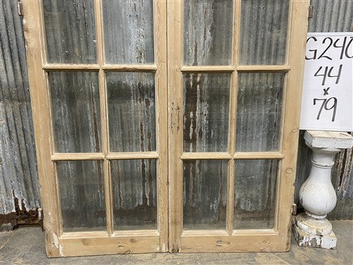 Antique French Double Doors (44x79) 10 Pane Glass, European Reclaimed G240