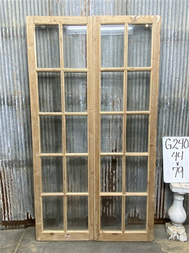 Antique French Double Doors (44x79) 10 Pane Glass, European Reclaimed G240