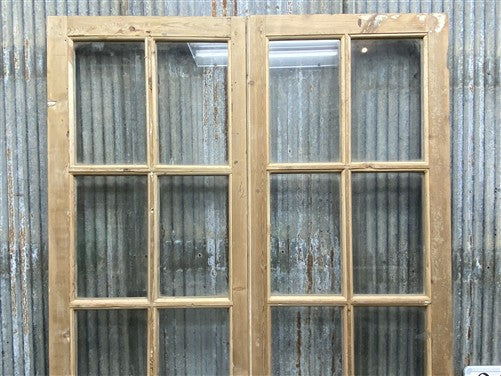 Antique French Double Doors (44x79) 10 Pane Glass, European Reclaimed G240