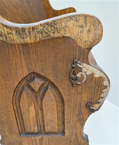 Wooden Church Pew, (4'11") Vintage Porch Bench, Entry Foyer, Dining Seating A22