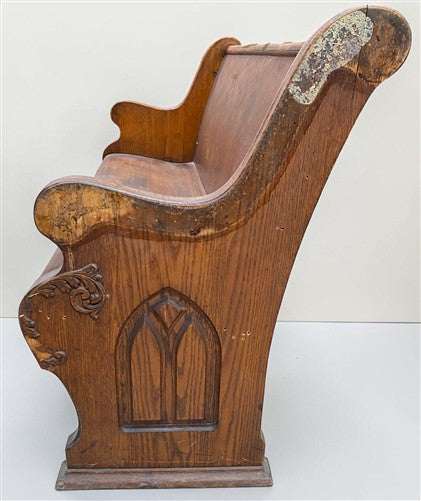 Wooden Church Pew, (4'11") Vintage Porch Bench, Entry Foyer, Dining Seating A22