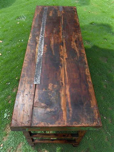 Reclaimed Wood Folding Table (68x22) Rustic Wood Dining Kitchen Island B145
