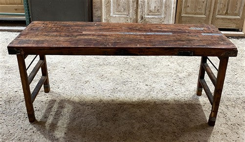 Reclaimed Wood Folding Table (69x22.25) Rustic Wood Dining Kitchen Island B146