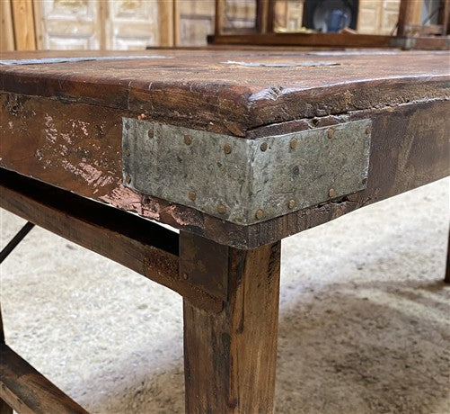 Reclaimed Wood Folding Table (69x22.25) Rustic Wood Dining Kitchen Island B146