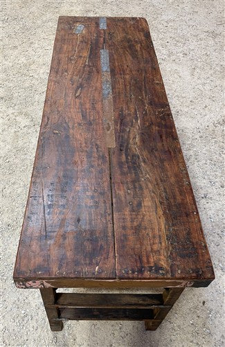Reclaimed Wood Folding Table (69x22.25) Rustic Wood Dining Kitchen Island B146