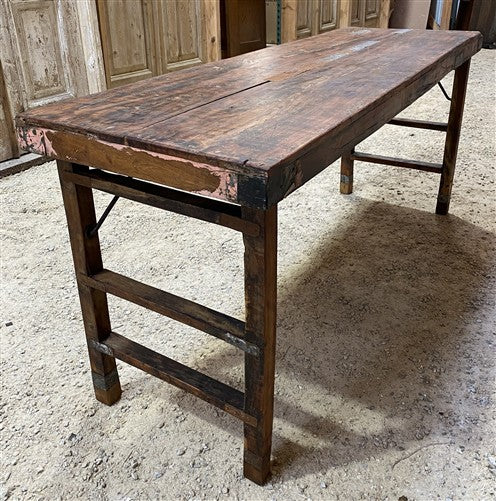 Reclaimed Wood Folding Table (69x22.25) Rustic Wood Dining Kitchen Island B146