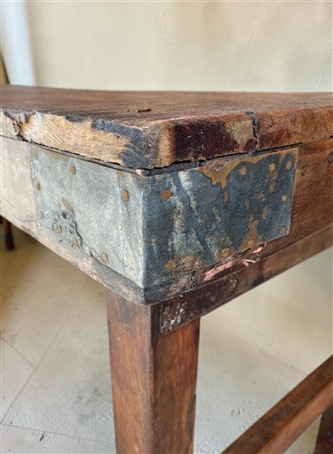 Reclaimed Wood Folding Table (68x22) Rustic Wood Dining Kitchen Island B148