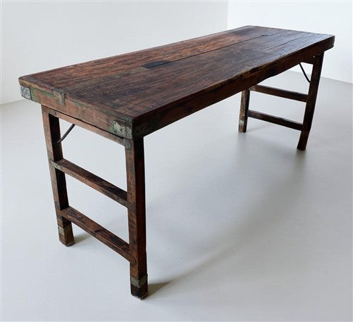 Reclaimed Wood Folding Table (68x22.25) Rustic Wood Dining Kitchen Island B149