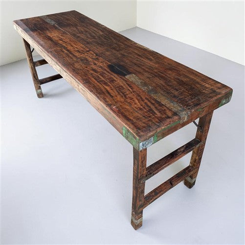 Reclaimed Wood Folding Table (68x22.25) Rustic Wood Dining Kitchen Island B149