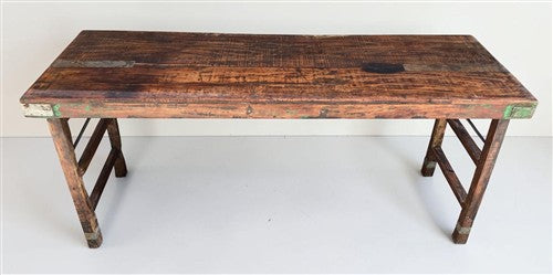 Reclaimed Wood Folding Table (68x22.25) Rustic Wood Dining Kitchen Island B149
