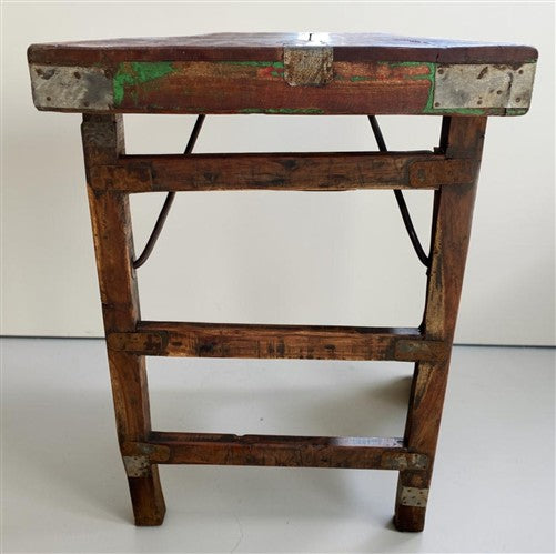Reclaimed Wood Folding Table (68x22.25) Rustic Wood Dining Kitchen Island B149