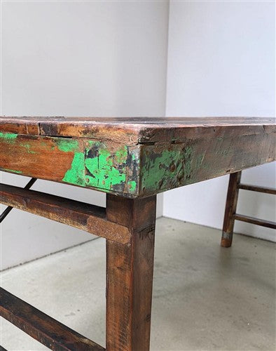 Reclaimed Wood Folding Table (68.5x22) Rustic Wood Dining Kitchen Island B151