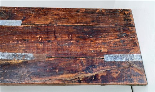 Reclaimed Wood Folding Table (68.5x22) Rustic Wood Dining Kitchen Island B151