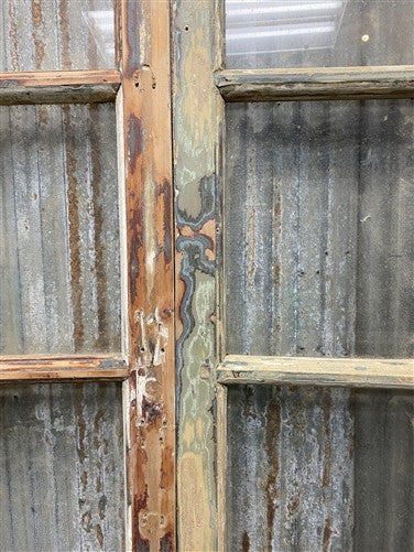 Antique French Double Doors (47.5x82.5) 12 Pane Glass, European Reclaimed G241