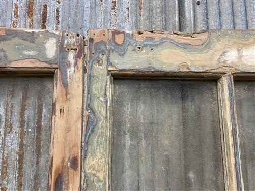 Antique French Double Doors (47.5x82.5) 12 Pane Glass, European Reclaimed G241
