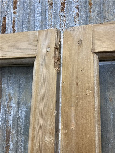 Antique French Double Doors (43x82) 4 Pane Glass, European Reclaimed G243
