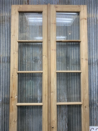 Antique French Double Doors (40.5x104) 4 Pane Glass, European Reclaimed G244