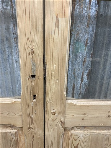 Antique French Double Doors (40.5x104) 4 Pane Glass, European Reclaimed G244