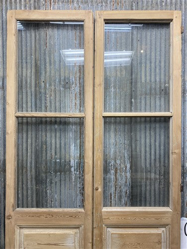 Antique French Double Doors (44x93) 2 Pane Glass, European Reclaimed G245