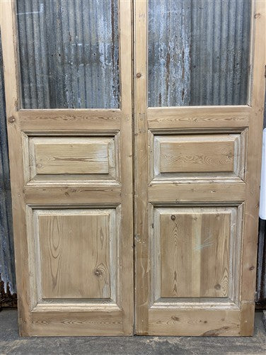 Antique French Double Doors (44x93) 2 Pane Glass, European Reclaimed G245